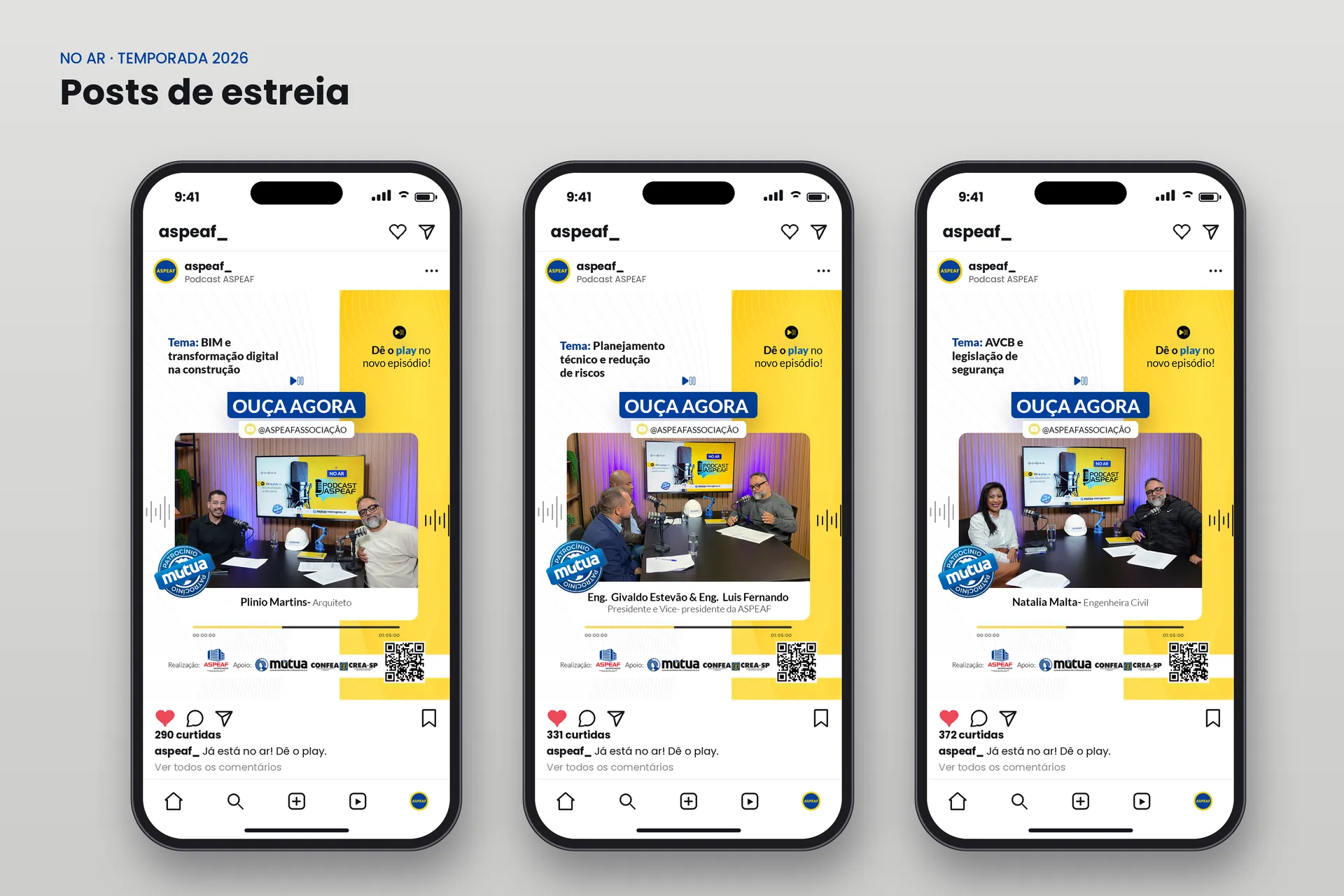 Posts de estreia dos três últimos episódios