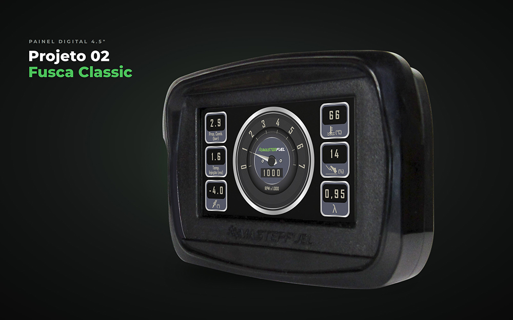 Painel digital MasterFuel, projeto de tela 02 Fusca Classic