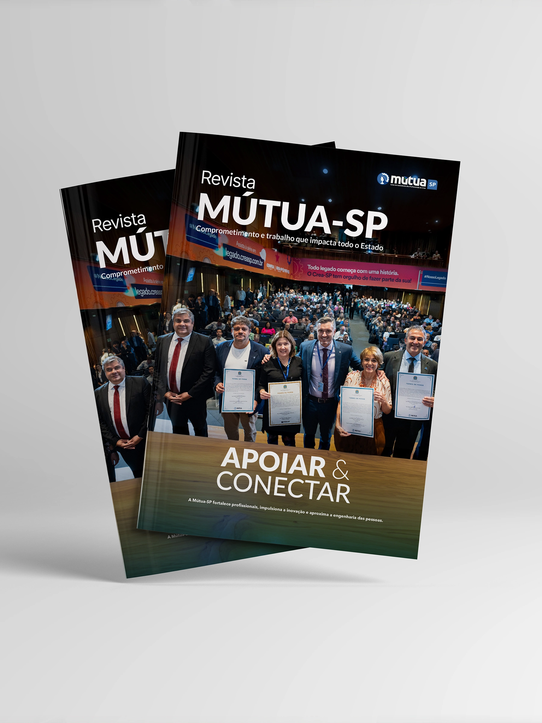 Exemplares da Revista Mútua-SP, edição Apoiar e Conectar