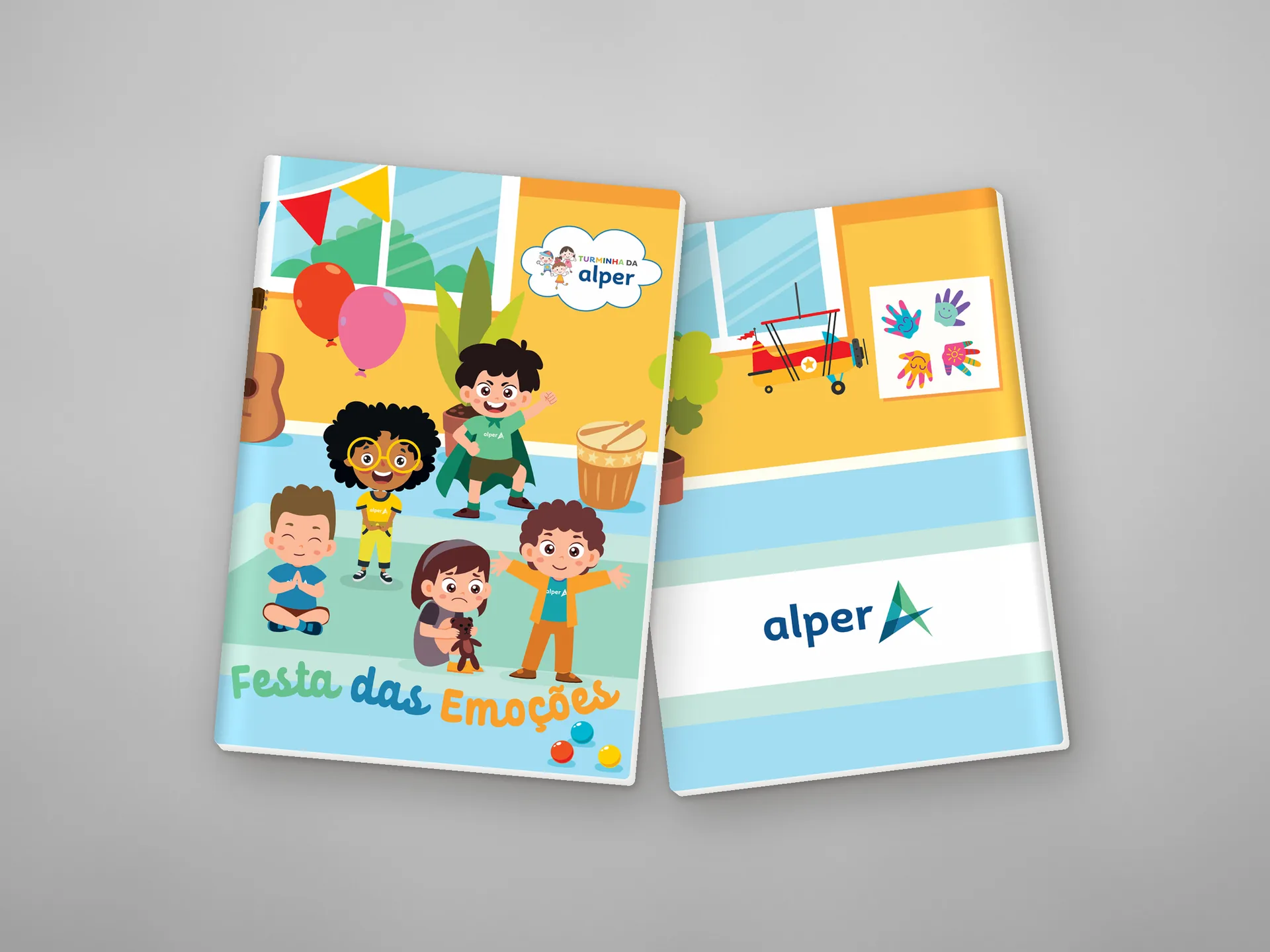 Caderno da Festa das Emoções, capa e contracapa