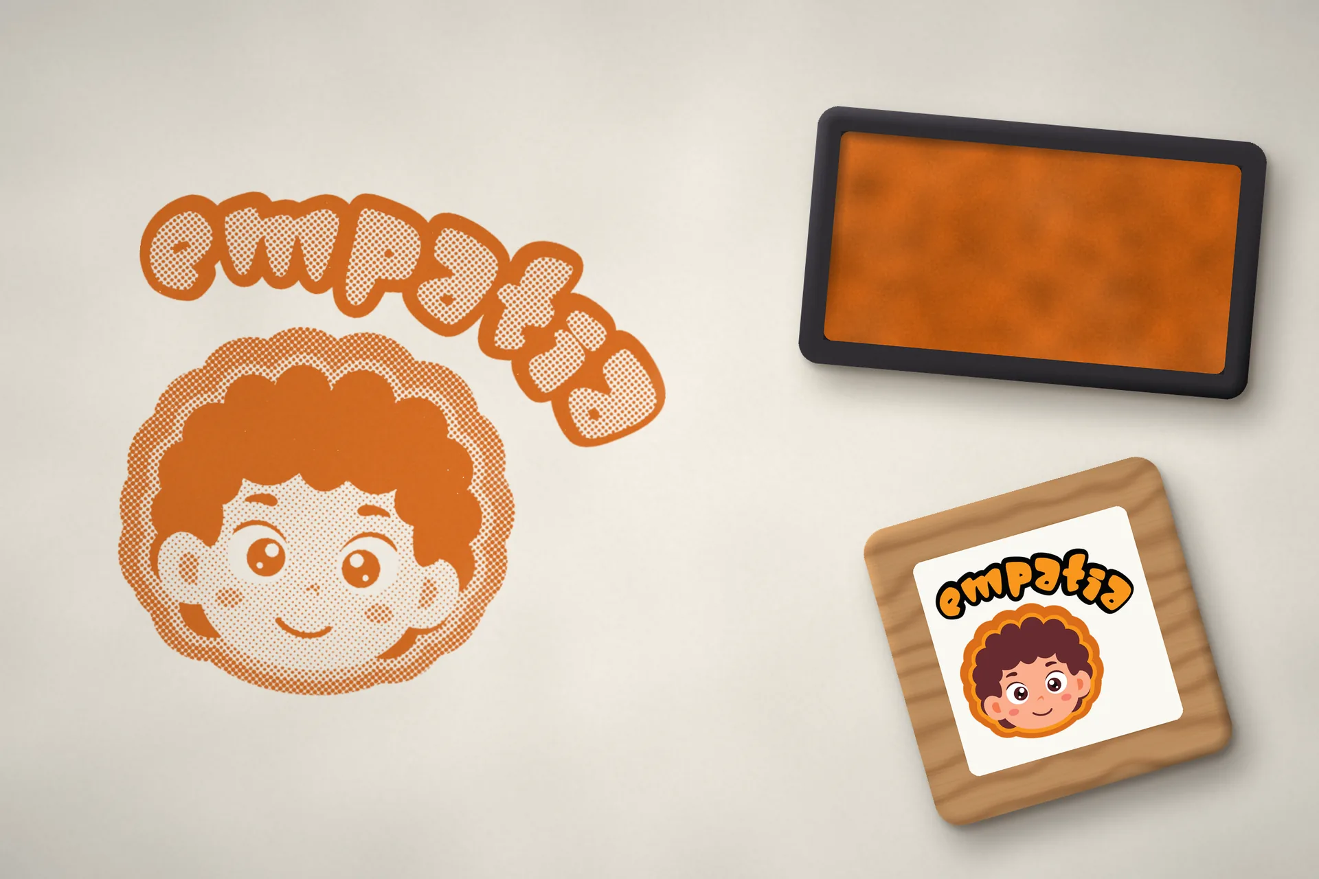 Carimbo e almofada da emoção Empatia