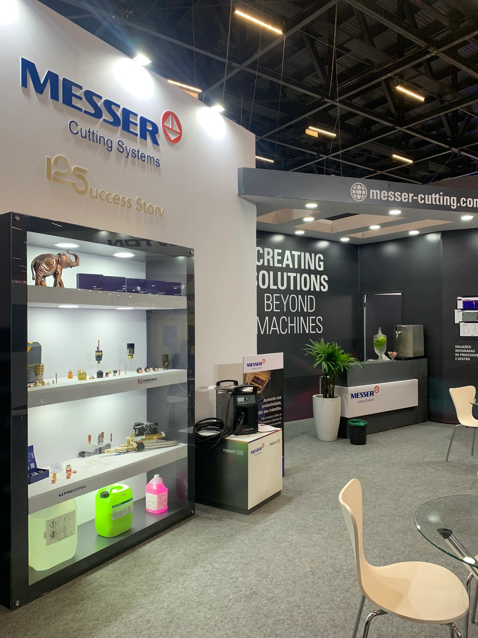 Área de produtos do estande da Messer