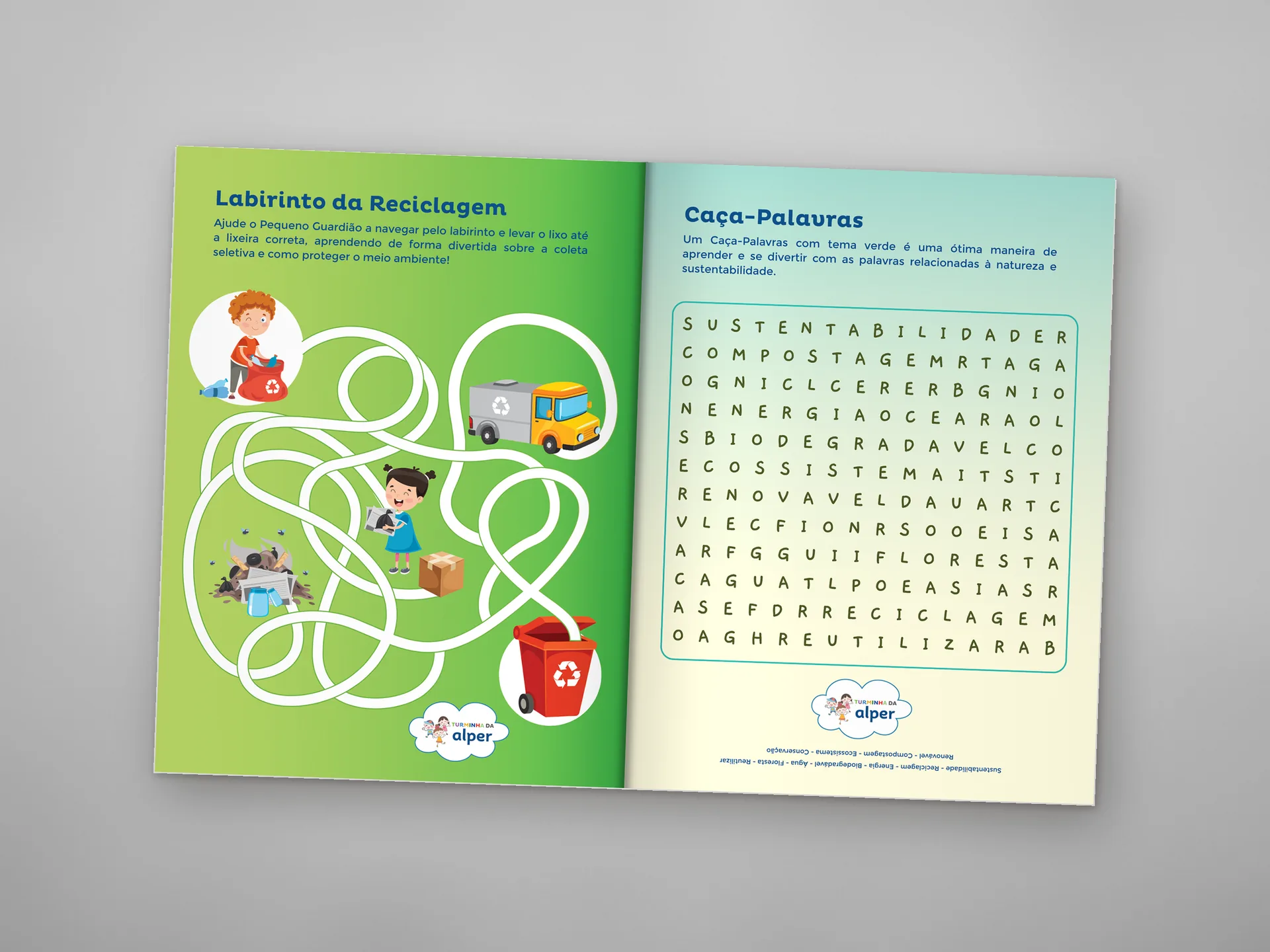 Revista aberta no labirinto da reciclagem e na caça-palavras da sustentabilidade