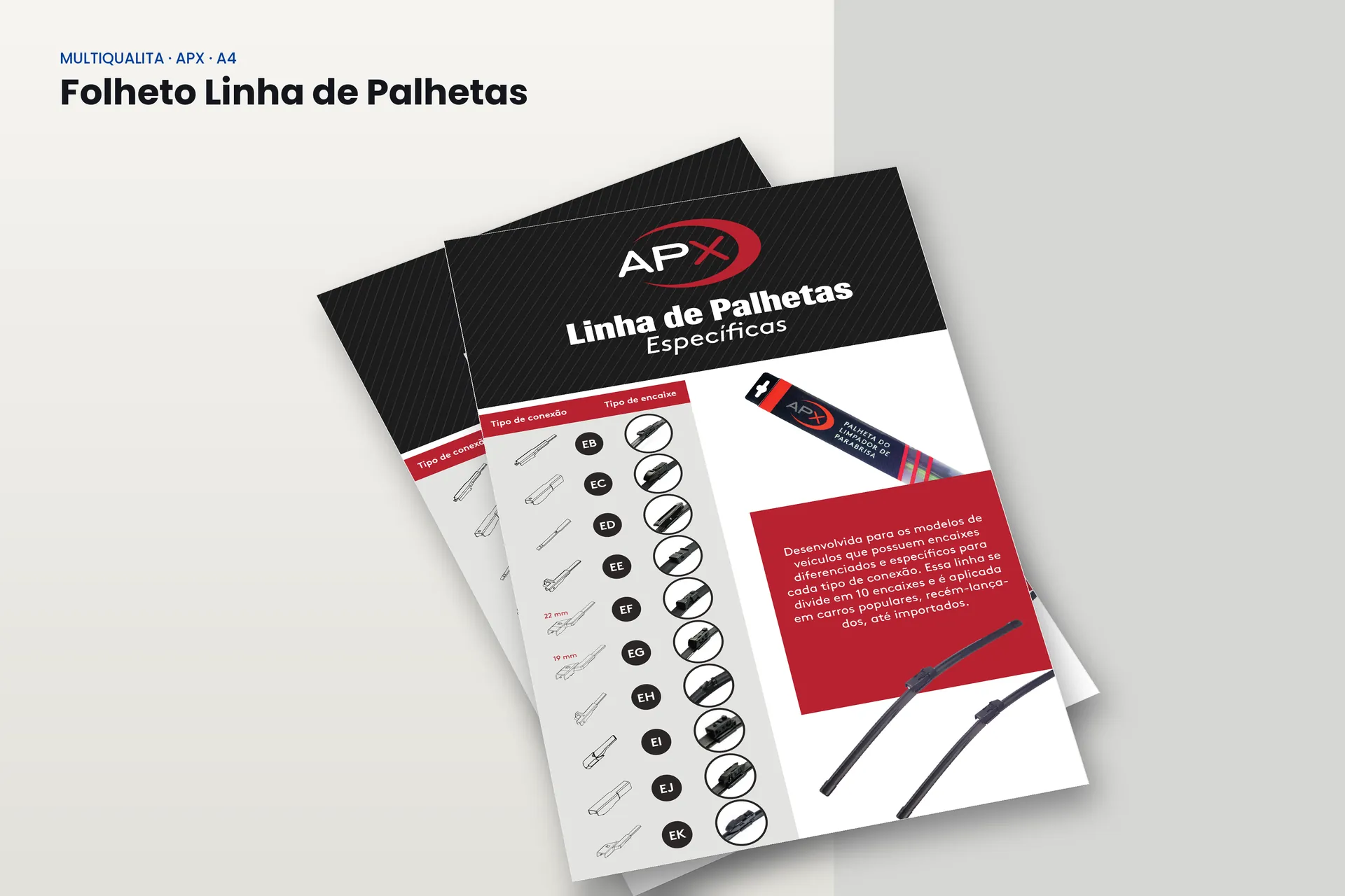 Folheto A4 da linha de palhetas da APX