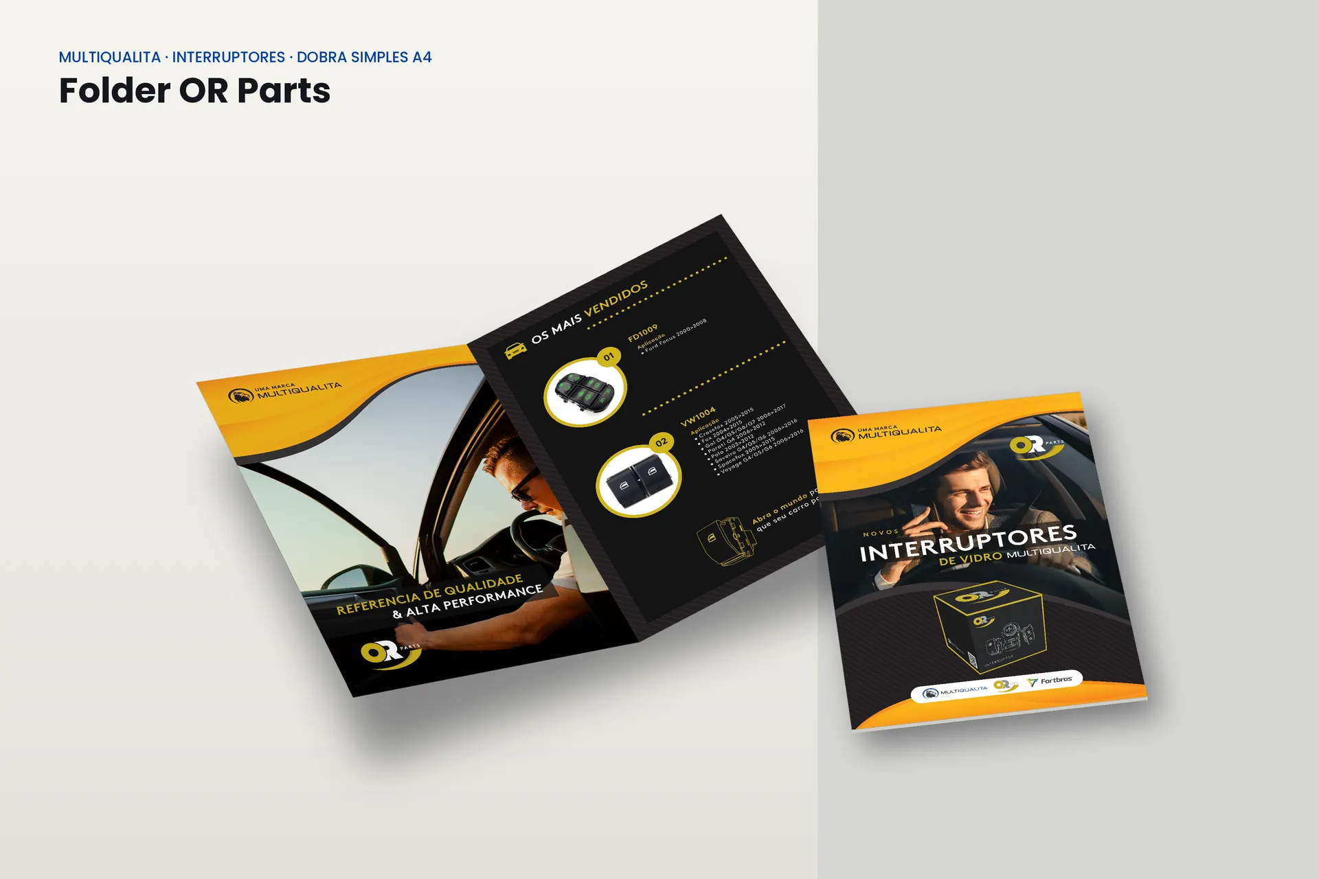 Folder da OR Parts, sobre a linha de interruptores
