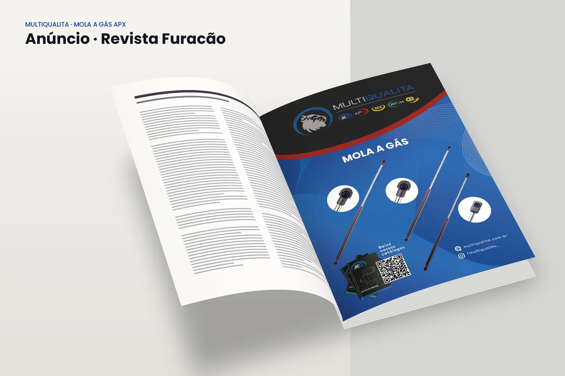 Anúncio da mola a gás da APX na Revista Furacão