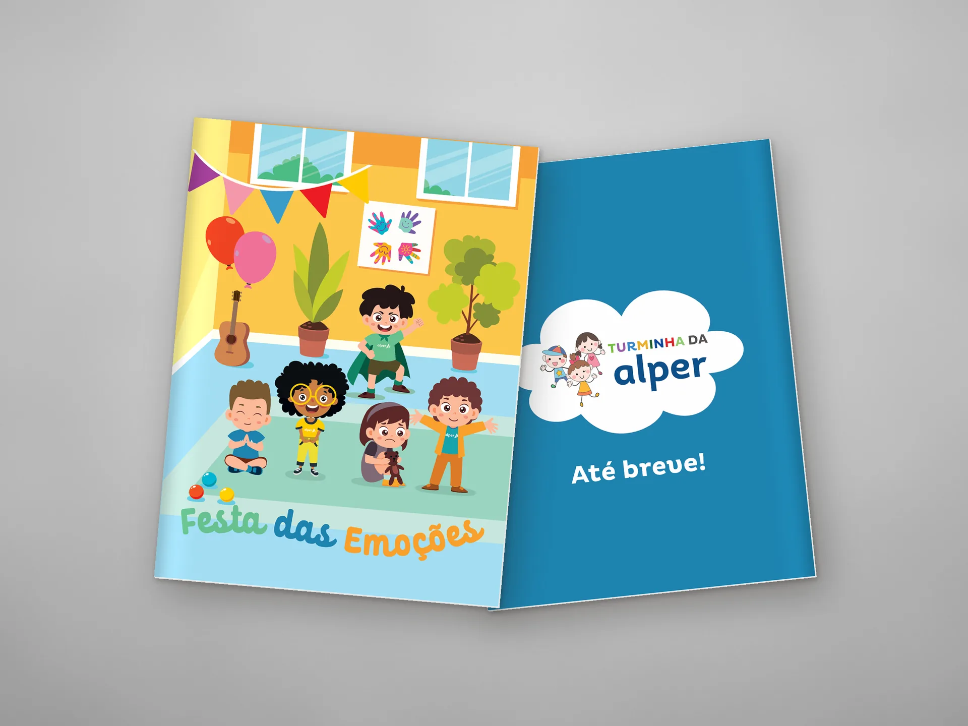 Capa e contracapa da revista da Festa das Emoções
