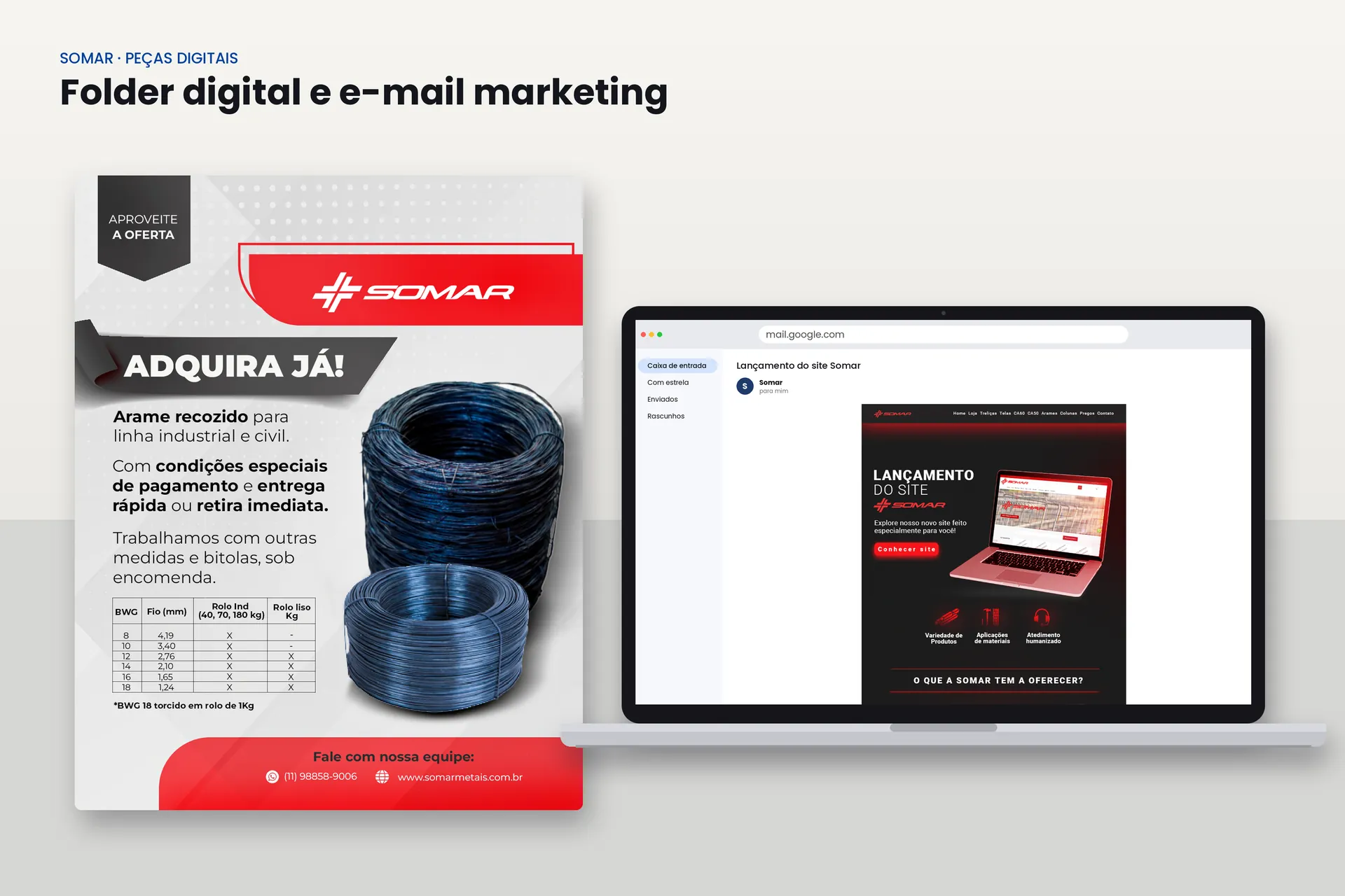 Folder digital e e-mail marketing da Somar